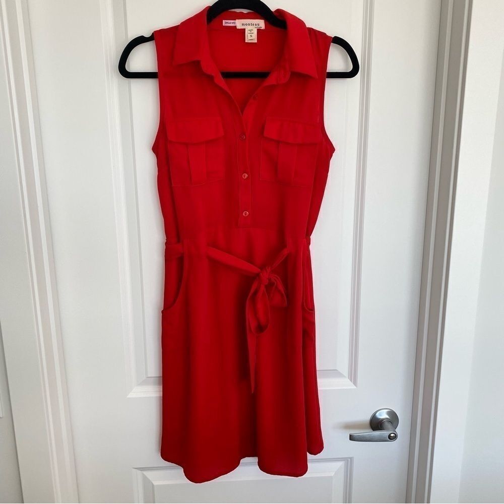 MONTEAU | sleeveless belted dress